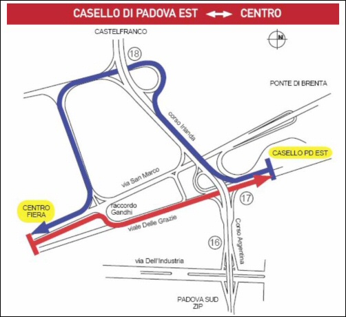 mappa Padova casello